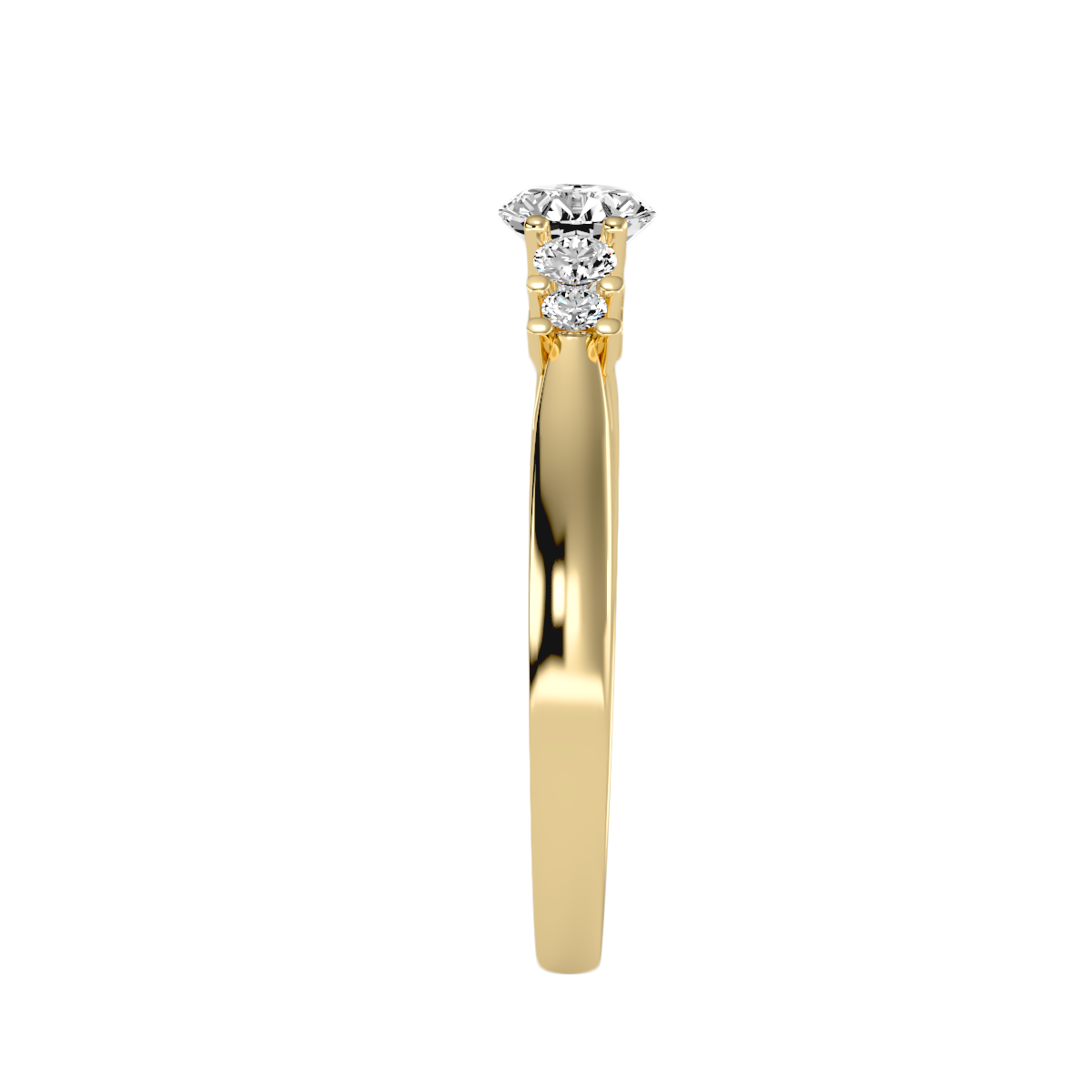 Rose Gold Diamond Engagement Ring With Side Stones And Crown Setting - Twelve