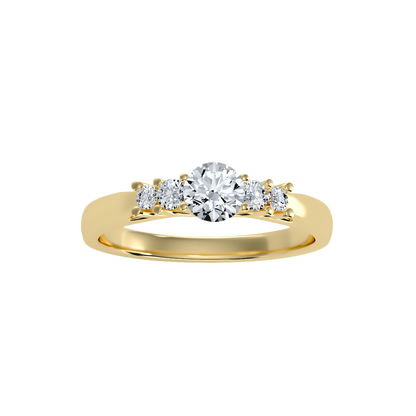Rose Gold Diamond Engagement Ring With Side Stones And Crown Setting - Thirteen