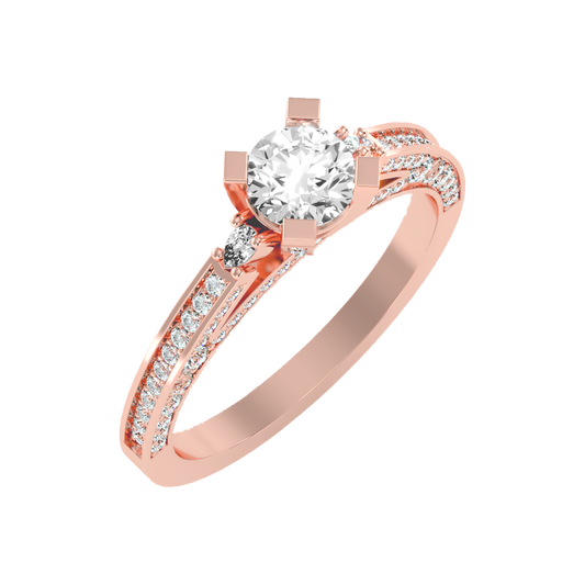 Reefulgent Solitaire Ring In 925 Sterling Silver - One