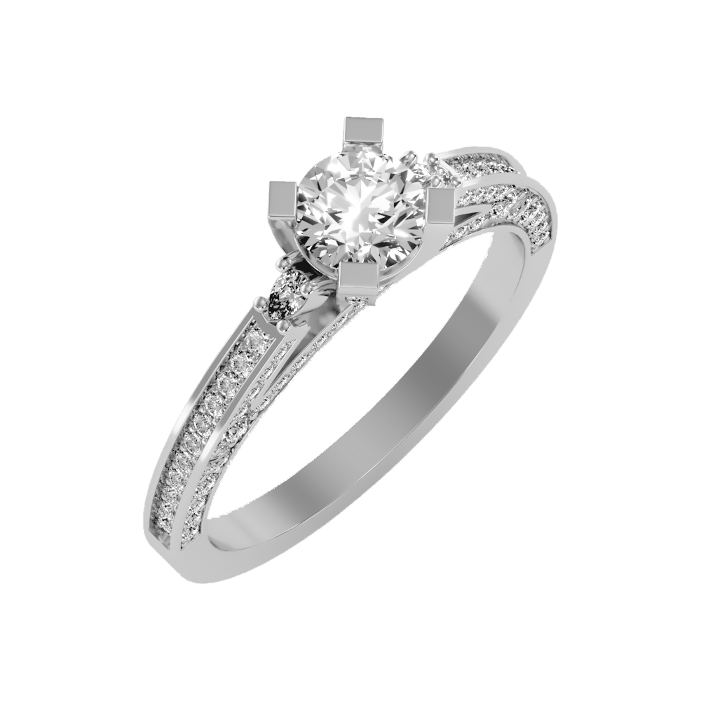 Reefulgent Solitaire Ring In 925 Sterling Silver - Five