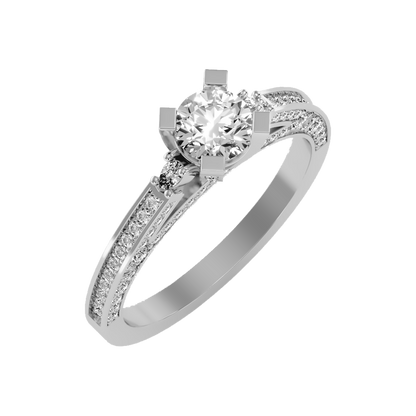 Reefulgent Solitaire Ring In 925 Sterling Silver - Five