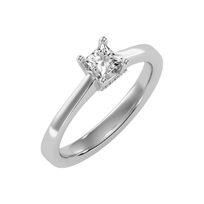 Refulgent Solitaire Ring In 925 Sterling Silver - Five