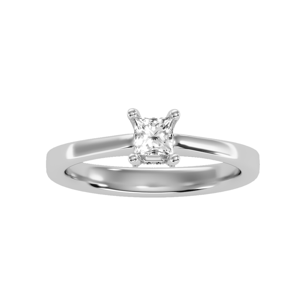 Refulgent Solitaire Ring In 925 Sterling Silver - Six