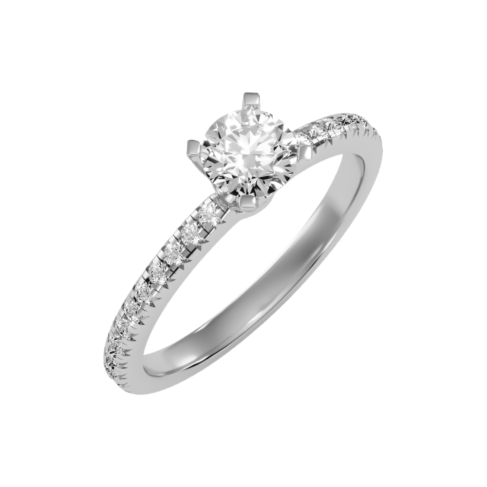 Remarkable Solitaire Ring In 925 Sterling Silver - One