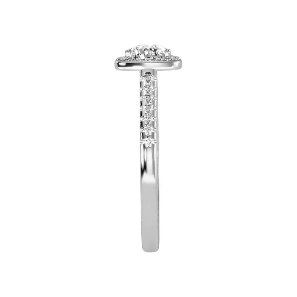 Renessaince Halo Ring In 925 Sterling Silver - Twelve
