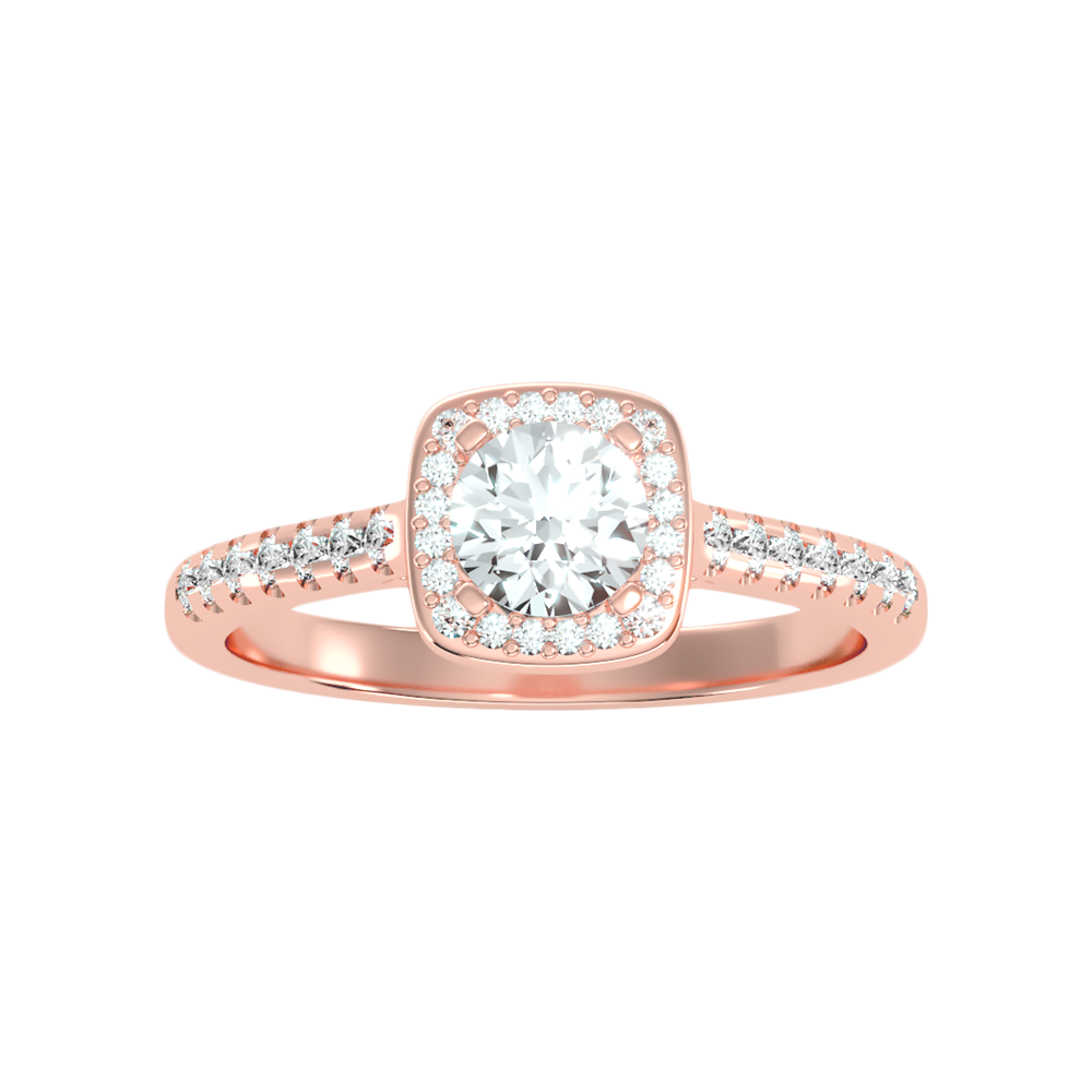 Renessaince Halo Ring In 925 Sterling Silver - Five