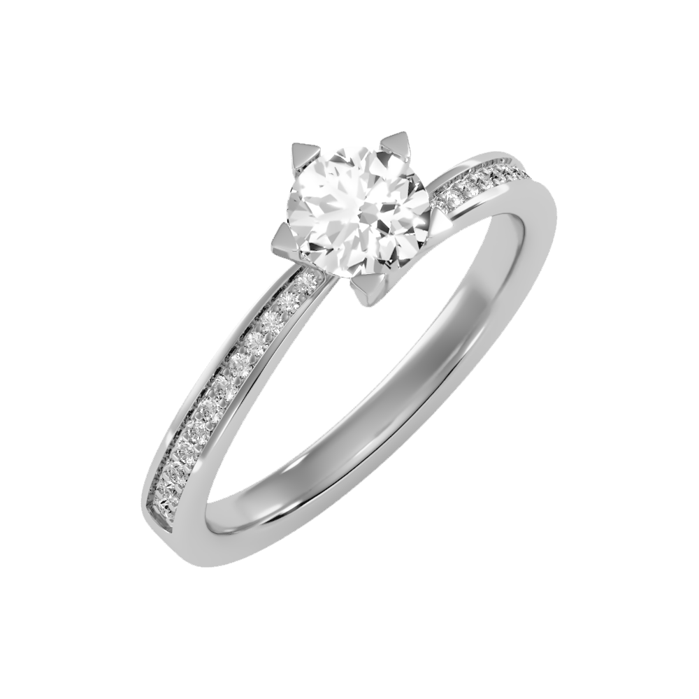 Resplendent Solitaire Ring In 925 Sterling Silver - Five