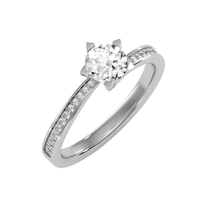 Resplendent Solitaire Ring In 925 Sterling Silver - Five