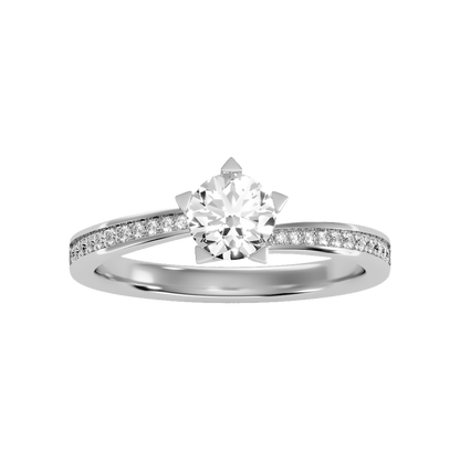 Resplendent Solitaire Ring In 925 Sterling Silver - Six