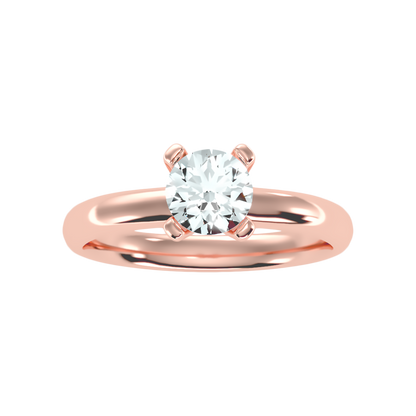 Ripple Solitaire Ring In 925 Sterling Silver - Three