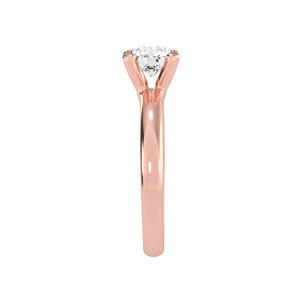 Ripple Solitaire Ring In 925 Sterling Silver - Four