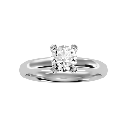 Ripple Solitaire Ring In 925 Sterling Silver - Six