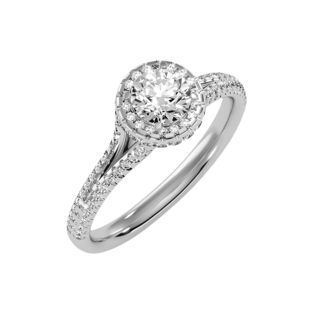 Robust Halo Ring In 925 Sterling Silver - Five