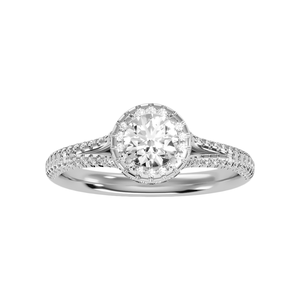 Robust Halo Ring In 925 Sterling Silver - Six