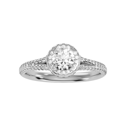 Robust Halo Ring In 925 Sterling Silver - Six
