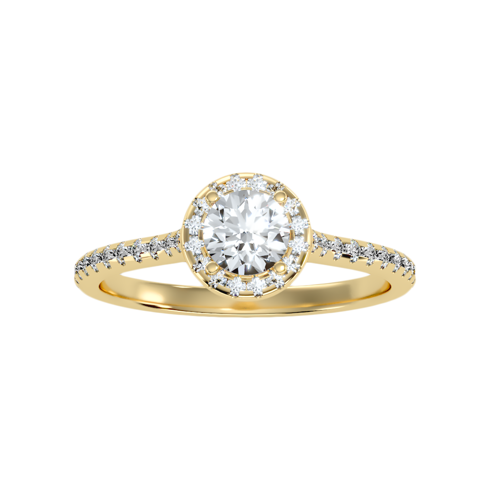 Rollicking Halo Ring In 925 Sterling Silver - Ten