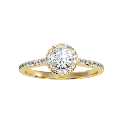 Rollicking Halo Ring In 925 Sterling Silver - Ten