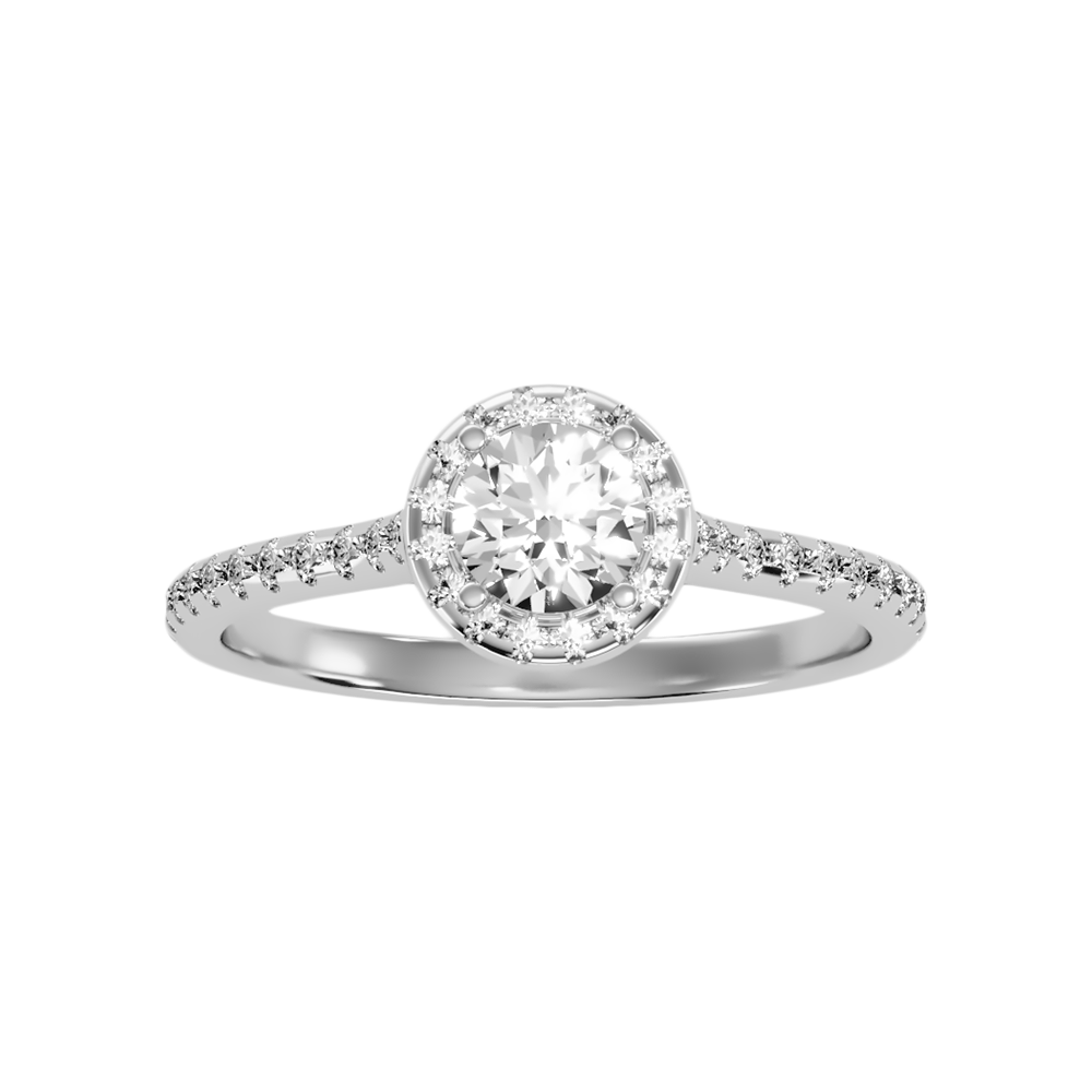 Rollicking Halo Ring In 925 Sterling Silver - Three