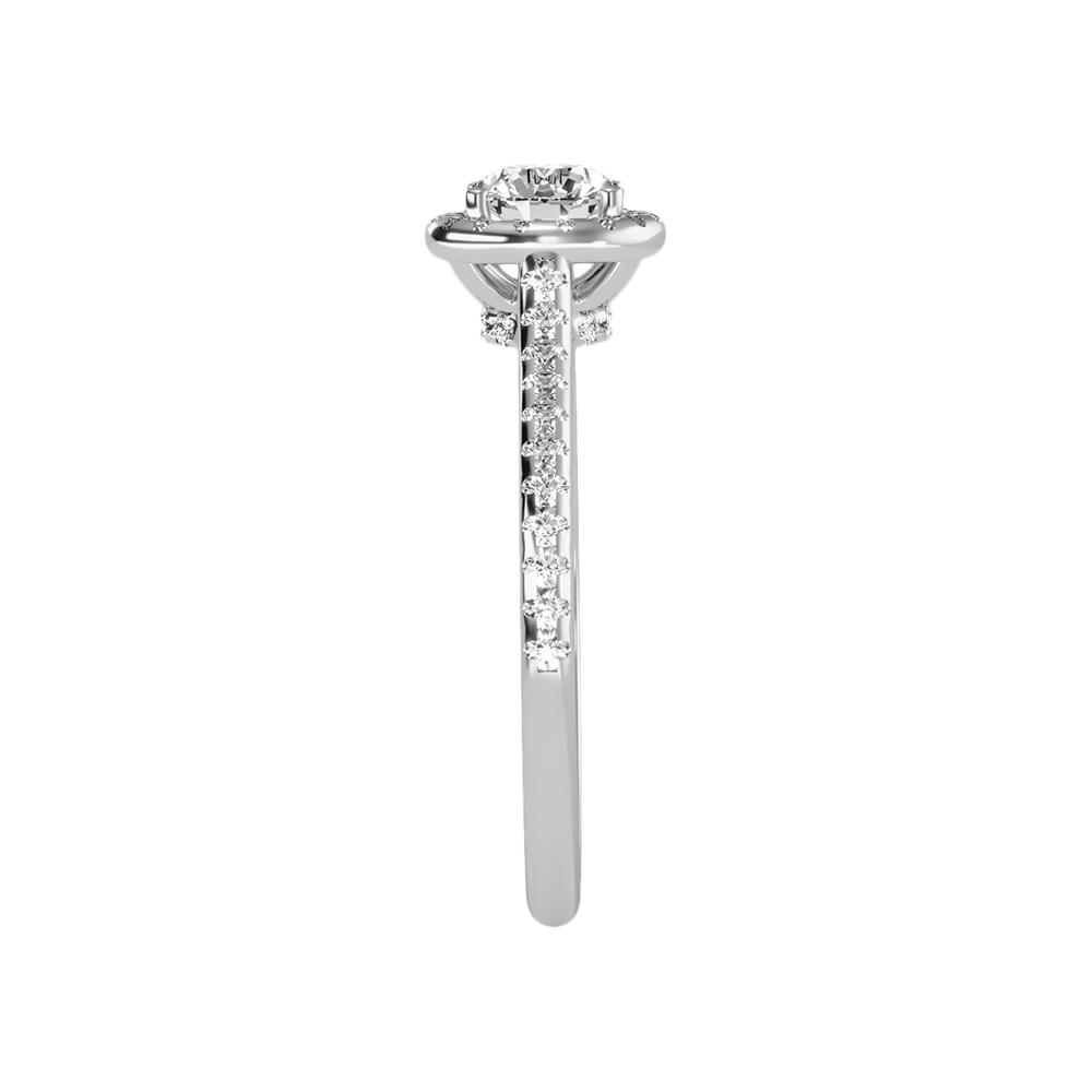 Rollicking Halo Ring In 925 Sterling Silver - Four