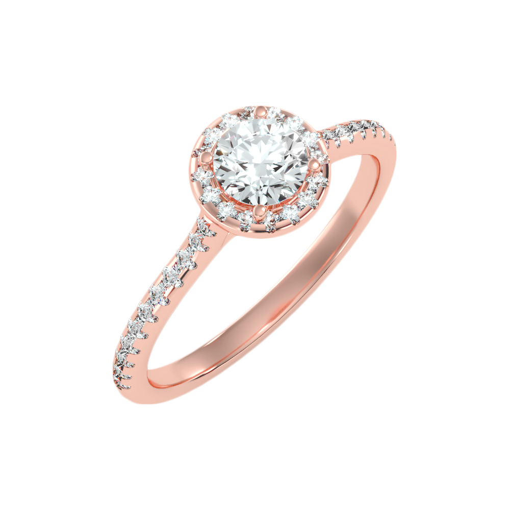 Rollicking Halo Ring In 925 Sterling Silver - Five