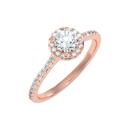 Rollicking Halo Ring In 925 Sterling Silver - Five