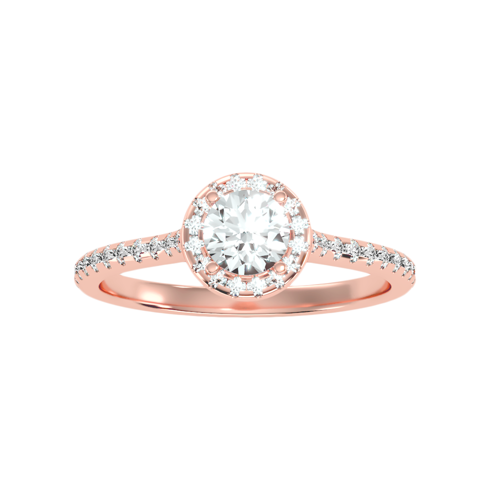 Rollicking Halo Ring In 925 Sterling Silver - Seven