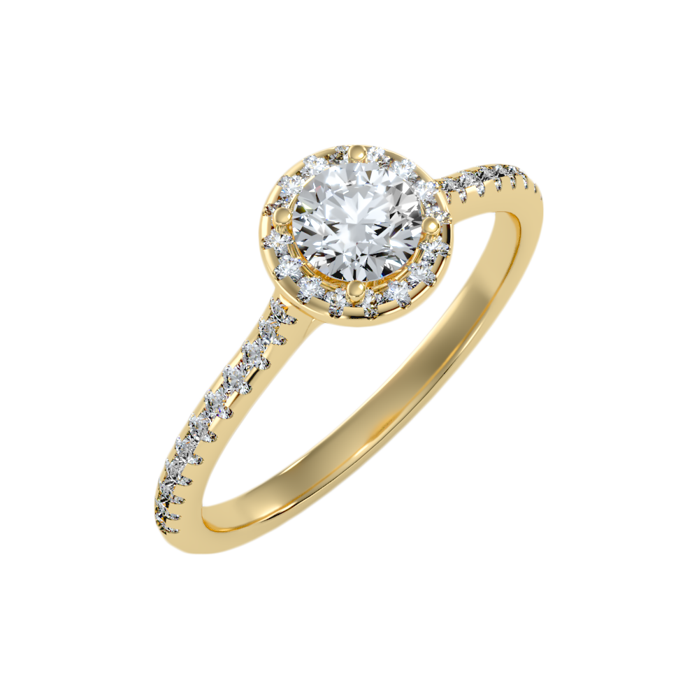 Rollicking Halo Ring In 925 Sterling Silver - Nine