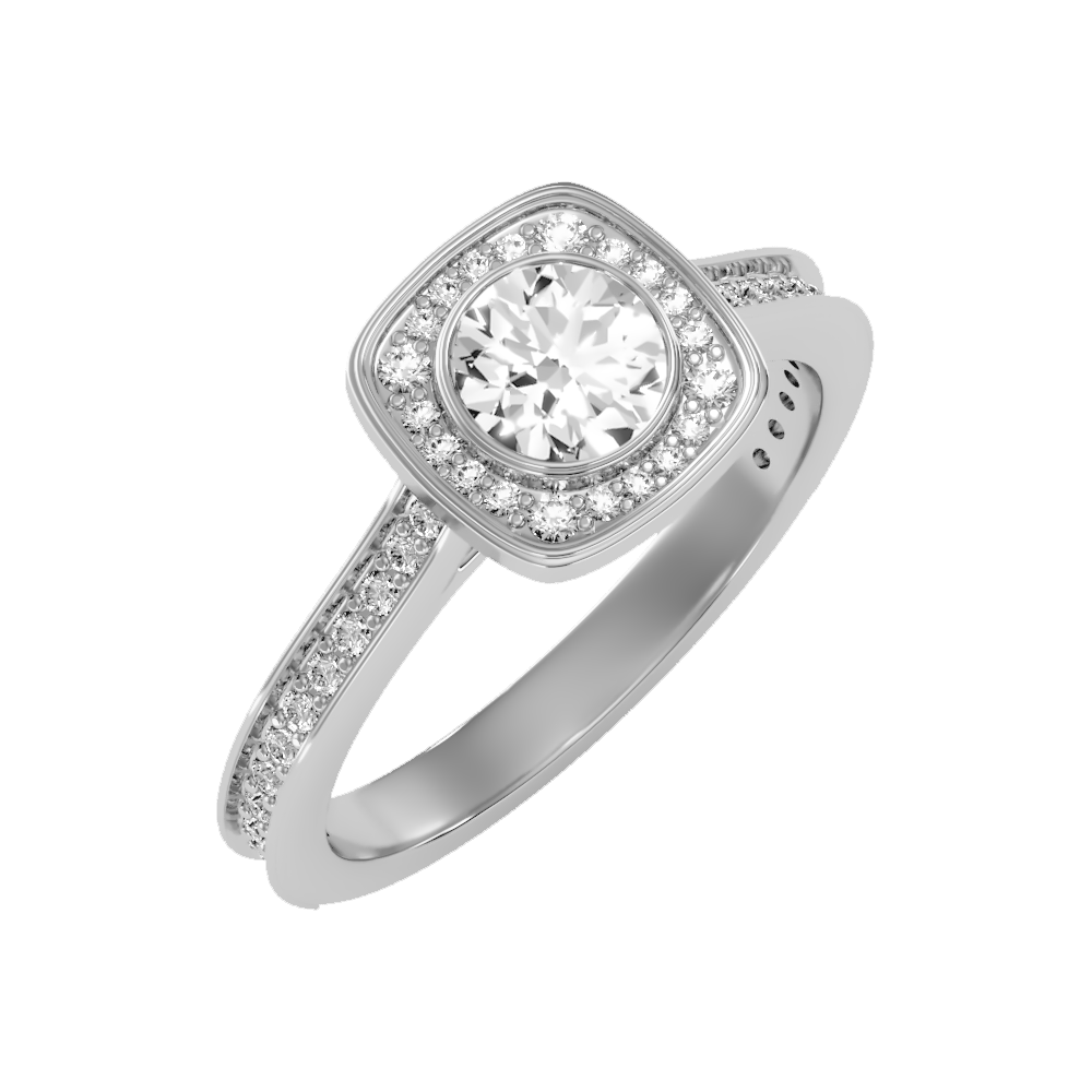 Rollo Halo Ring In 925 Sterling Silver - One