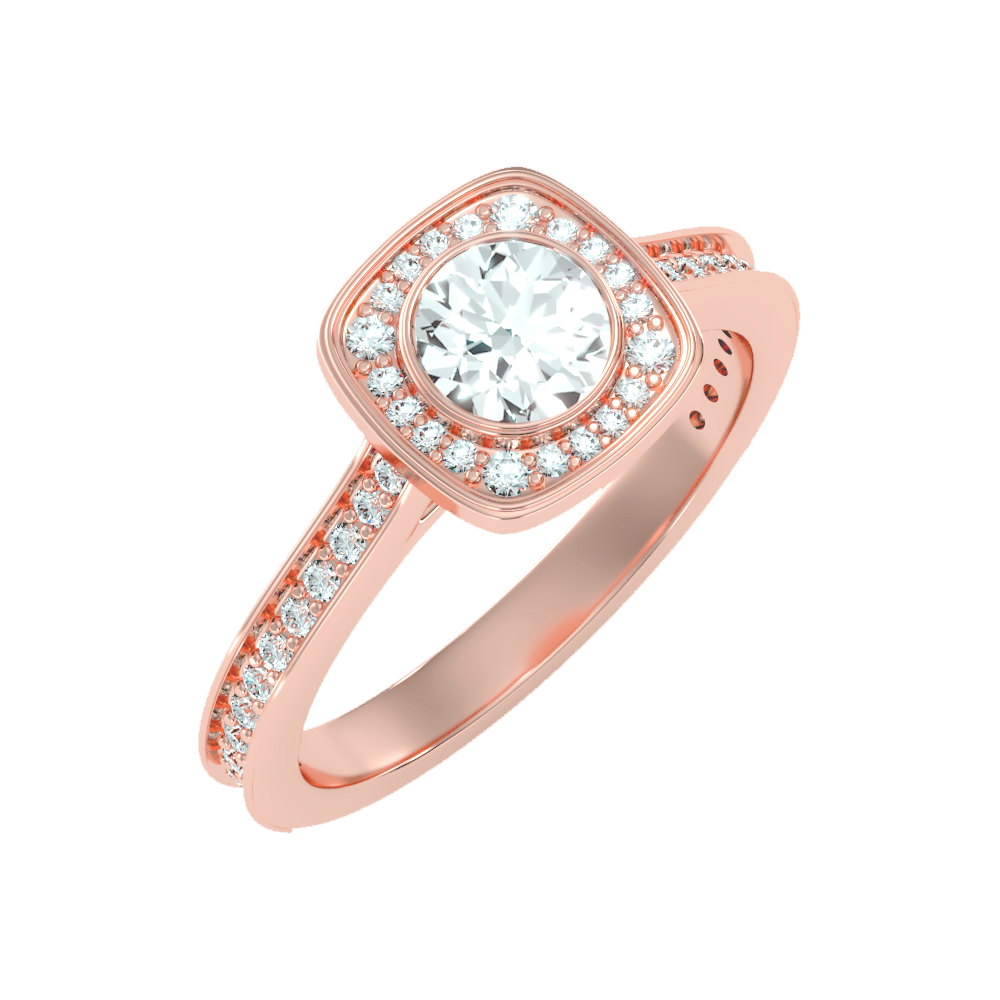 Rollo Halo Ring In 925 Sterling Silver - Five
