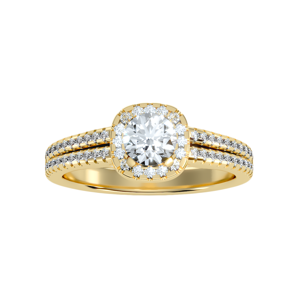 Rose Halo Ring In 925 Sterling Silver - Ten