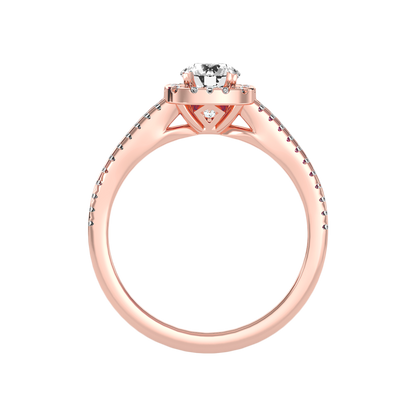 Rose Halo Ring In 925 Sterling Silver - Two