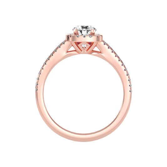 Rose Halo Ring In 925 Sterling Silver - Two