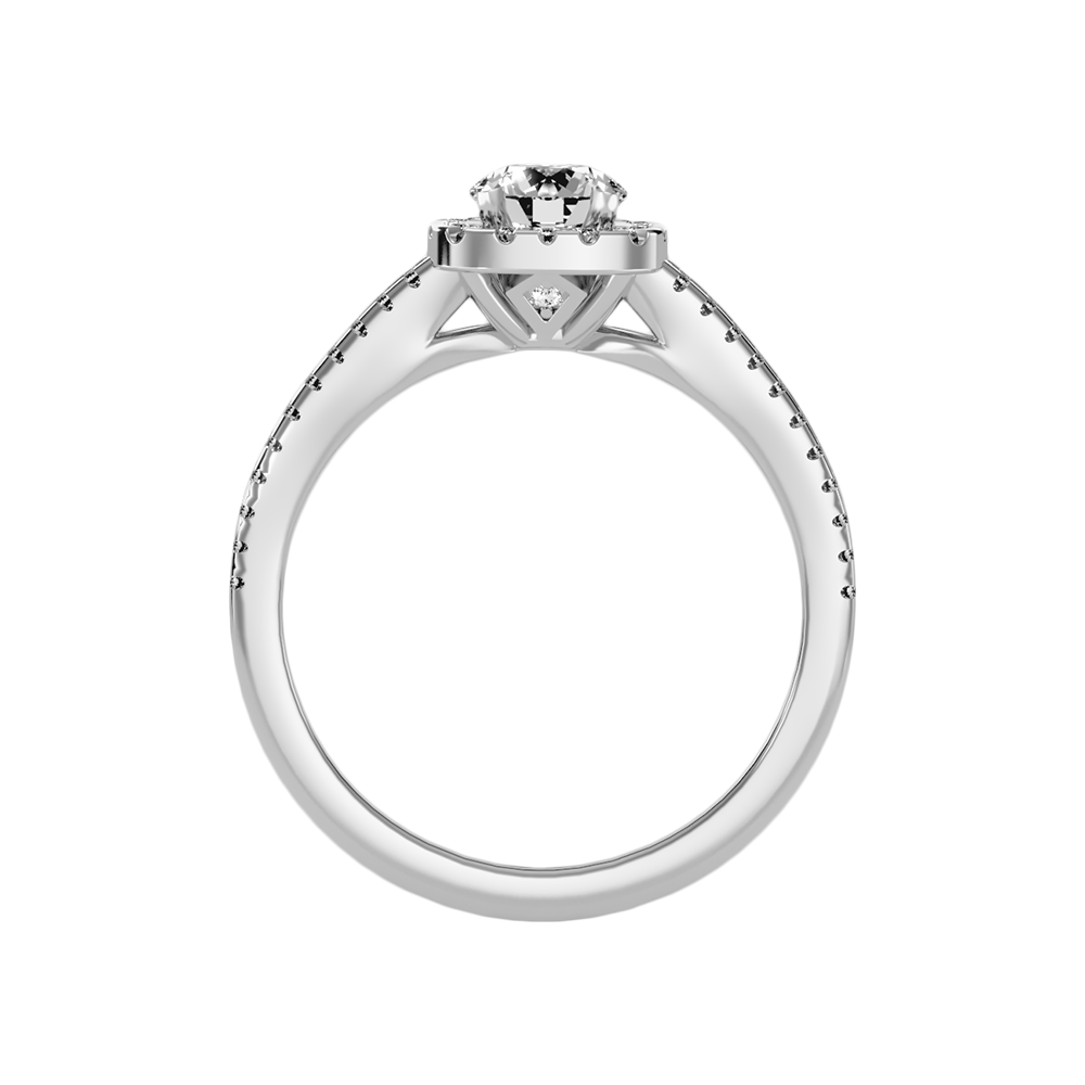 Rose Halo Ring In 925 Sterling Silver - Eight