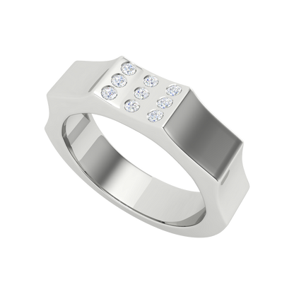 Rouge Broad Band Ring In 925 Sterling Silver - Five