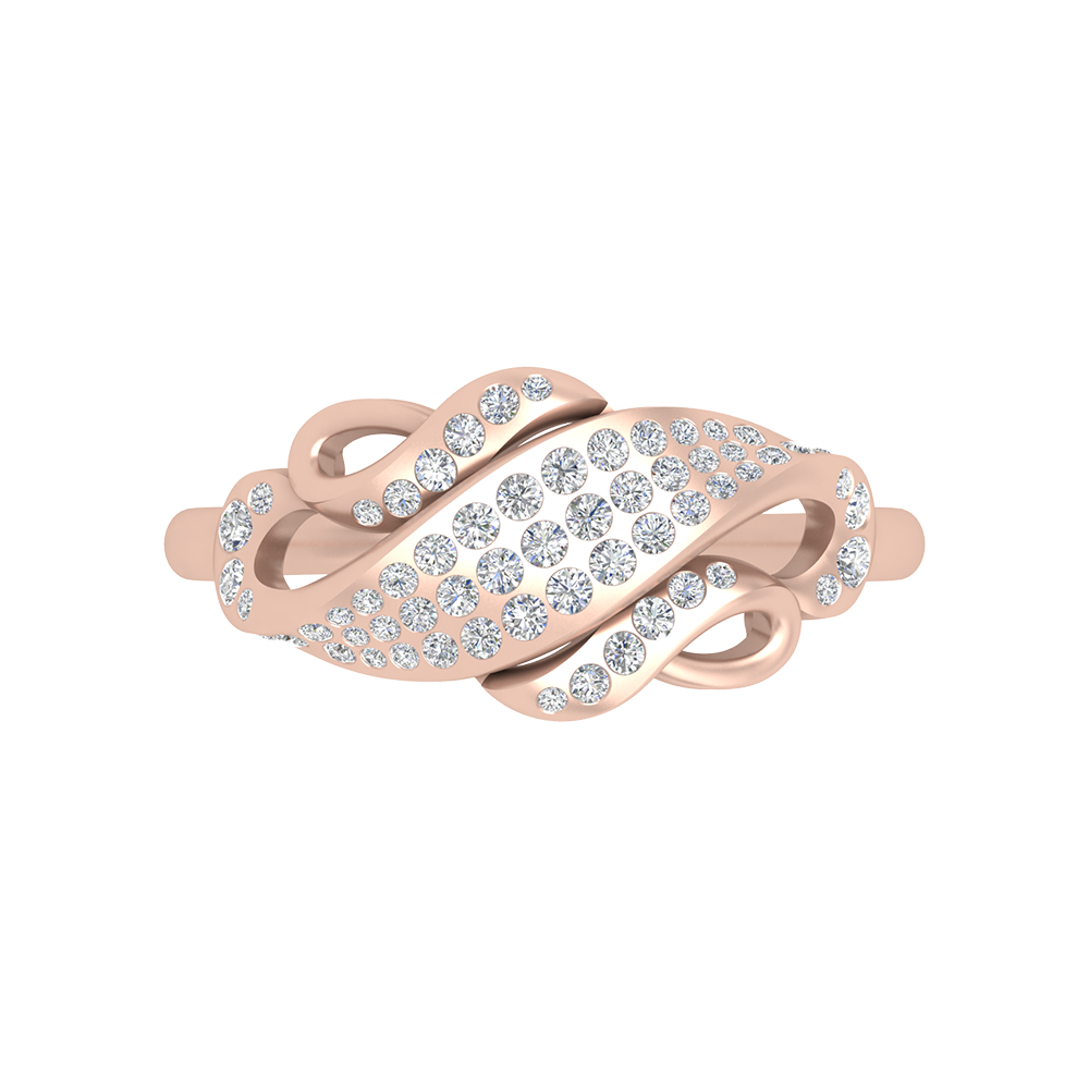 Royal Beautiful Diamond Band In 925 Sterling Silver - Two
