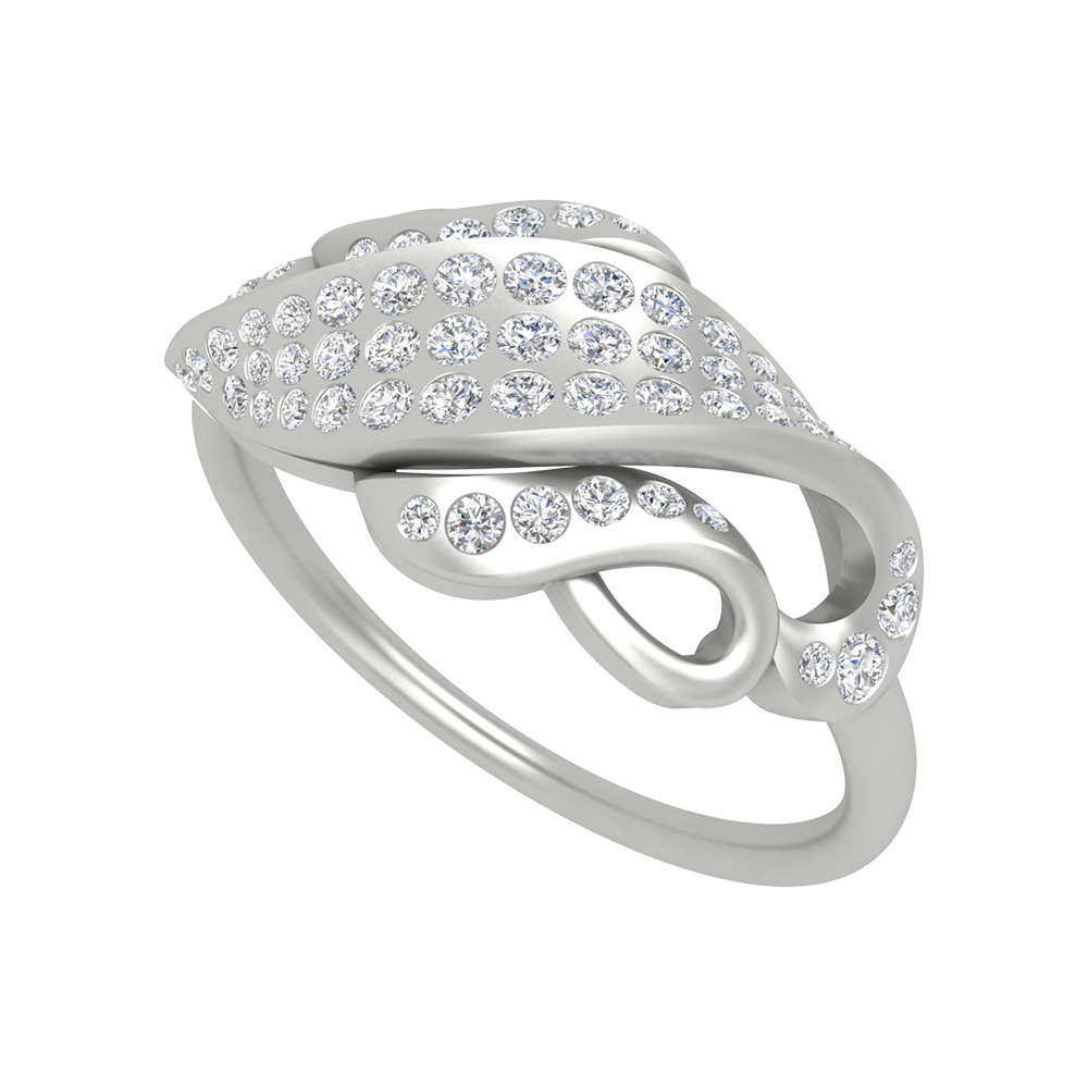 Royal Beautiful Diamond Band In 925 Sterling Silver - Five