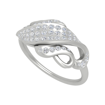 Royal Beautiful Diamond Band In 925 Sterling Silver - Five