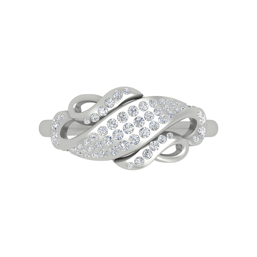 Royal Beautiful Diamond Band In 925 Sterling Silver - Six