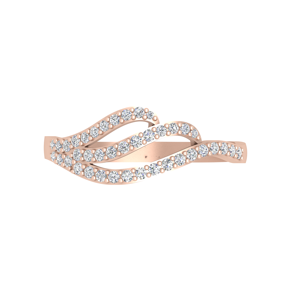 Royal Diamond Band In 925 Sterling Silver - Two