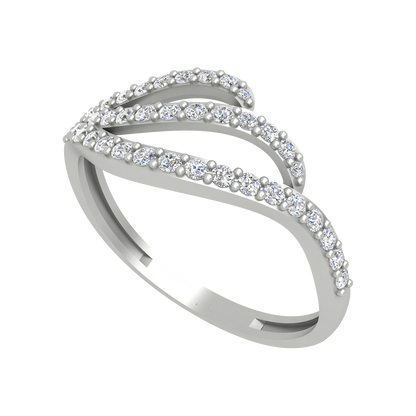 Royal Diamond Band In 925 Sterling Silver - Five