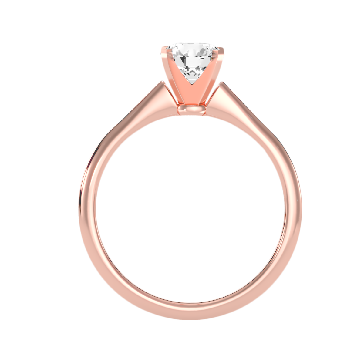 2 Ct Round Moissanite Cathedral Solitaire Engagement Ring in 925 Sterling Silver With Rhodium Plating