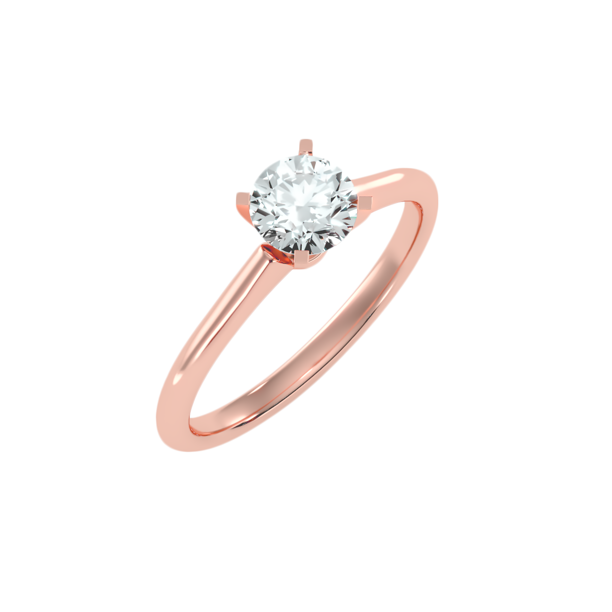 1 Ct Round Moissanite Cathedral Solitaire Engagement Ring in 925 Sterling Silver