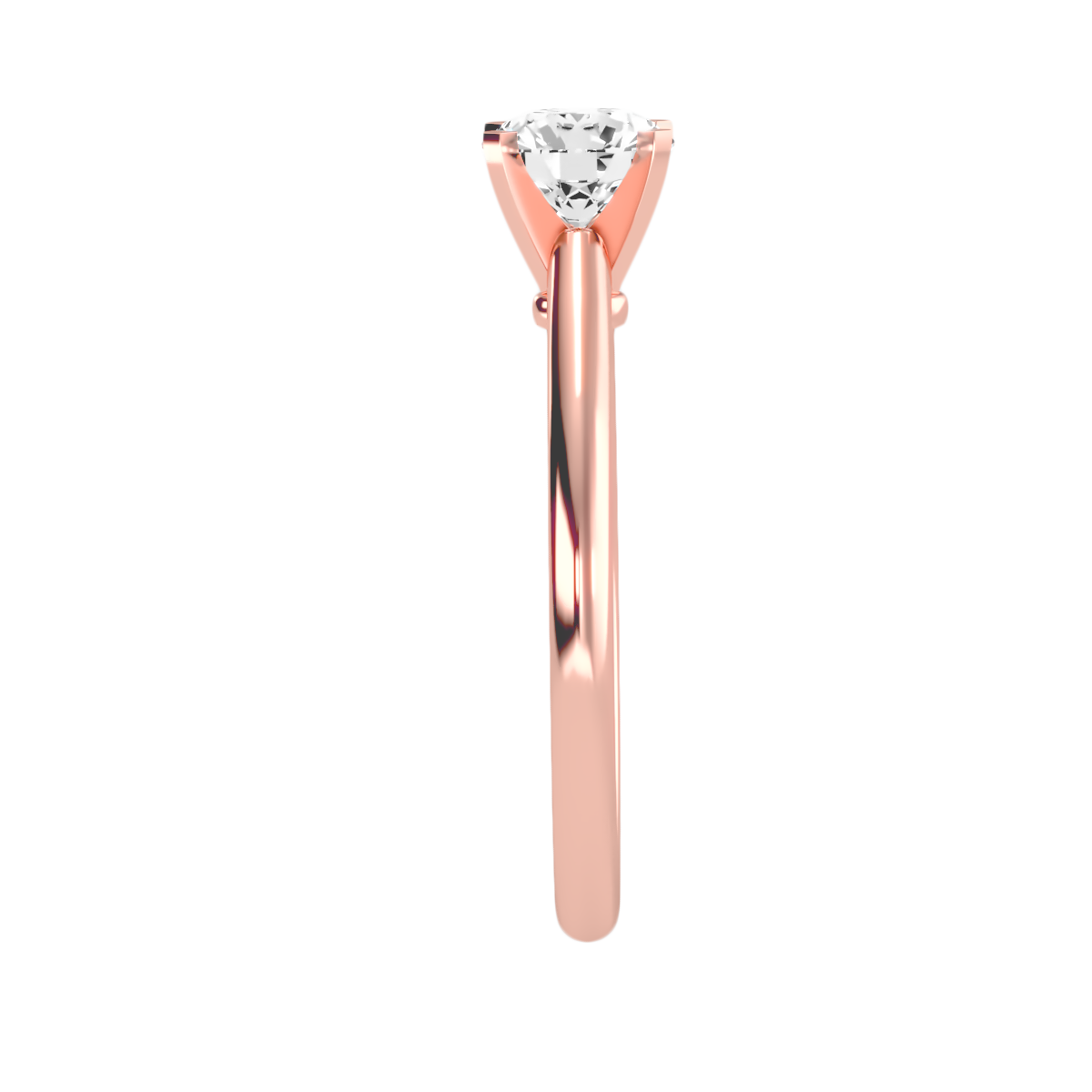 3 Ct Round Moissanite Cathedral Solitaire Engagement Ring In 925 Sterling Silver - Eight