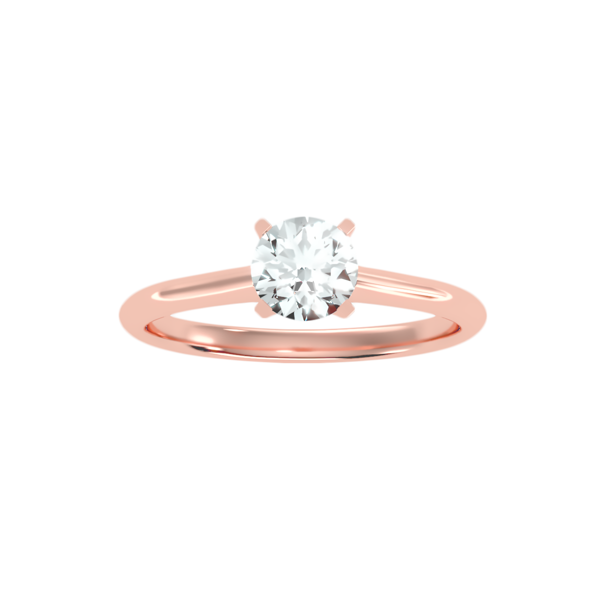 3 Ct Round Moissanite Cathedral Solitaire Engagement Ring In 925 Sterling Silver - Nine