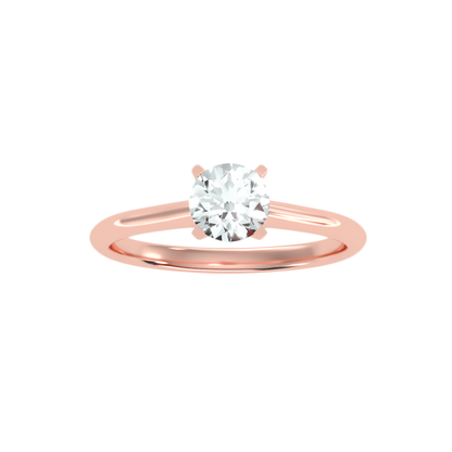3 Ct Round Moissanite Cathedral Solitaire Engagement Ring In 925 Sterling Silver - Nine