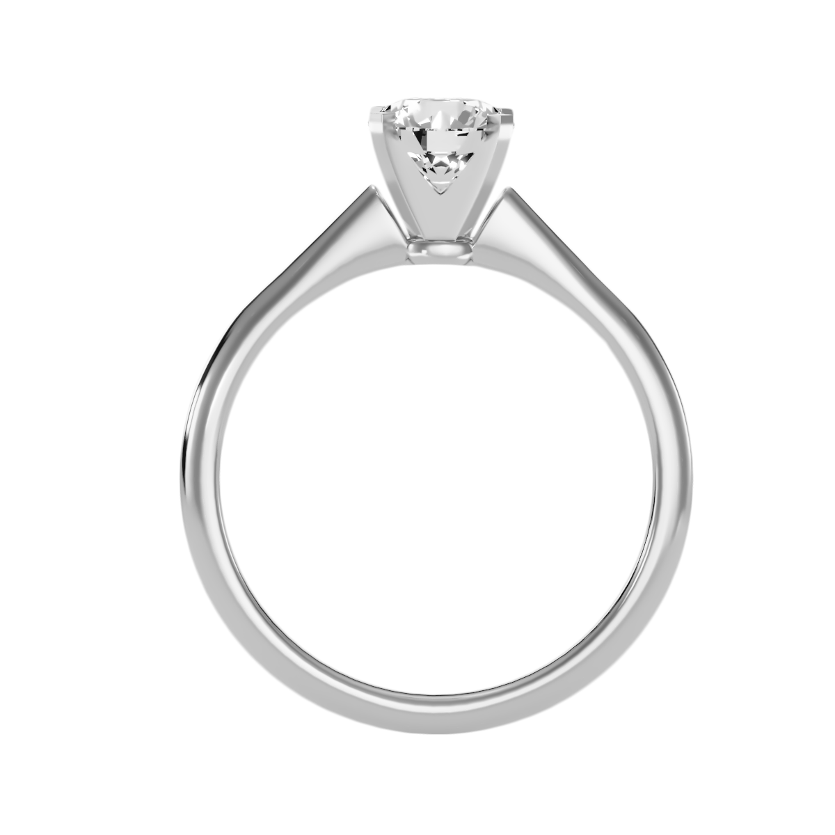 3 Ct Round Moissanite Cathedral Solitaire Engagement Ring In 925 Sterling Silver - Ten
