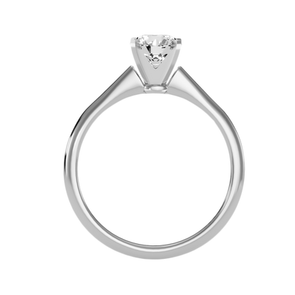 3 Ct Round Moissanite Cathedral Solitaire Engagement Ring In 925 Sterling Silver - Ten