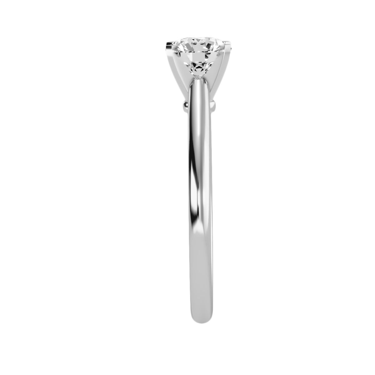 3 Ct Round Moissanite Cathedral Solitaire Engagement Ring In 925 Sterling Silver - Twelve