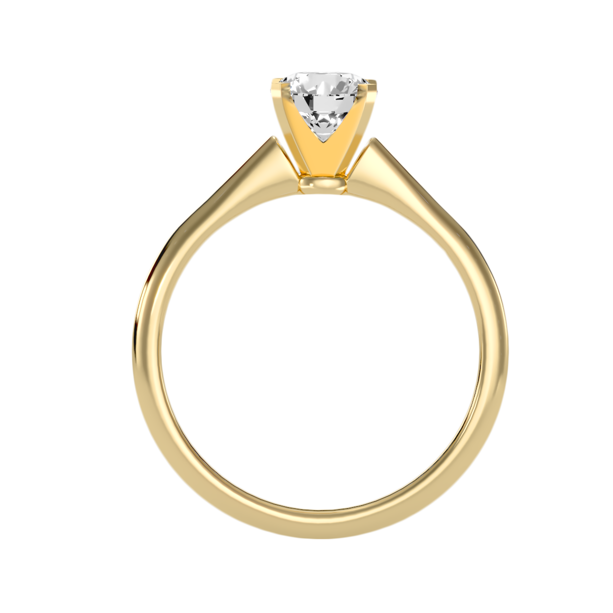 3 Ct Round Moissanite Cathedral Solitaire Engagement Ring In 925 Sterling Silver - Three