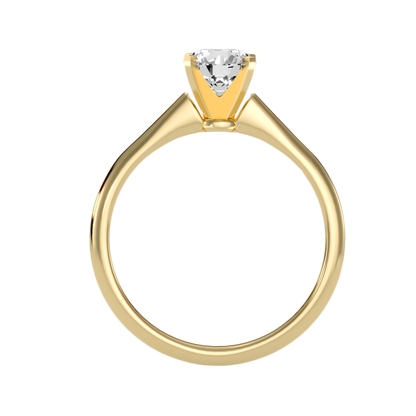 3 Ct Round Moissanite Cathedral Solitaire Engagement Ring In 925 Sterling Silver - Three
